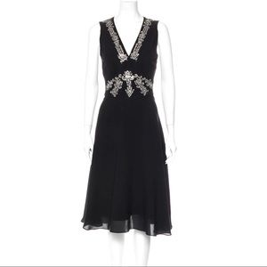 Temperley London Black Silk Midi Dress